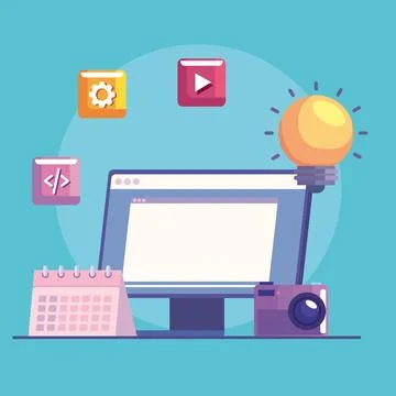 Design and development tech Stock Illustration