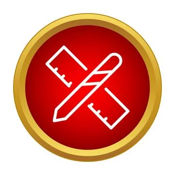 Design and drawing tools icon on red background Stock Illustration