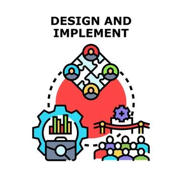 Design and implement business project strategy and launch Иллюстрация