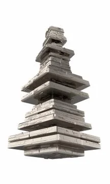 Design of architecture metal pyramidal structure similar to spaceship exterior Stock Illustration