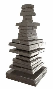 Design of architecture metal pyramidal structure similar to spaceship exterior Illustrazione stock