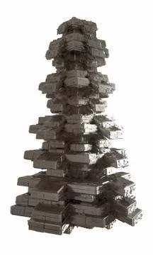 Design of architecture metal pyramidal structure similar to spaceship exterior Stock Illustration