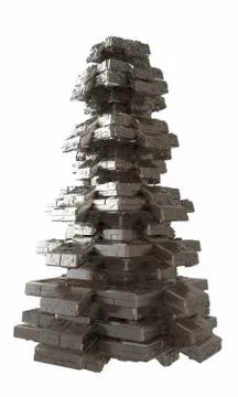Design of architecture metal pyramidal structure similar to spaceship exterior Stock Illustration
