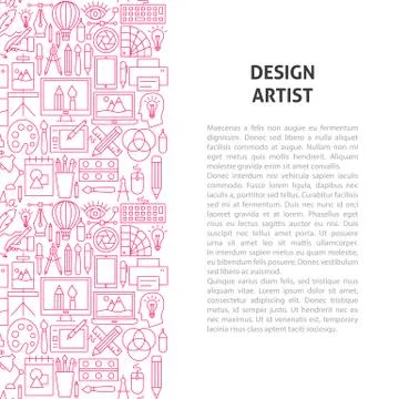 Design Artist Line Pattern Concept 스톡 일러스트