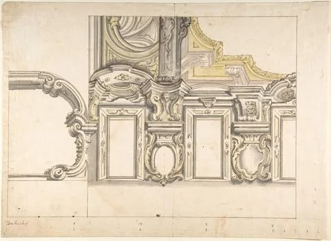 Design for an Attic Window and an Interior, with the Frame of the Ceiling S.. 스톡 일러스트