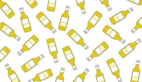 Design background bottle beer repeat outiine retro unique Ilustração Stock