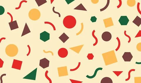 Design background confetti geometric shape colorful Stock Illustration