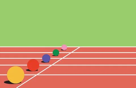 Design background field grass runner ball rolling Stock Illustration