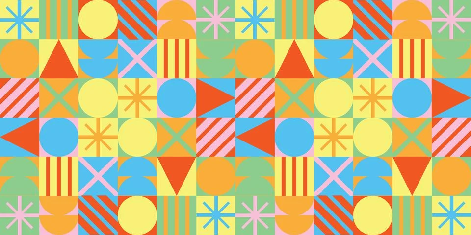 Design background geometric repeat bold vibrant colorful Illustrazione stock