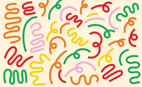 Design background line swirl stroke pop colorful unique abstract Stock Illustration
