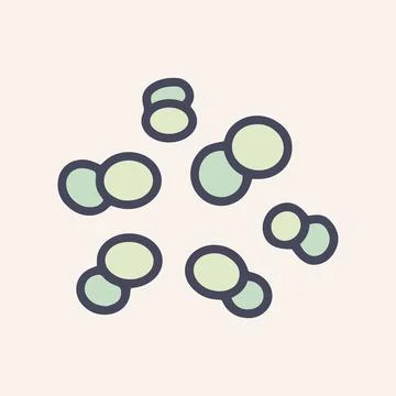 Design bacteria meningococcus color vector doodle icon Stock Illustration