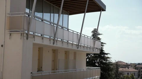 Design balcony with wide windows Stock Footage 86354371