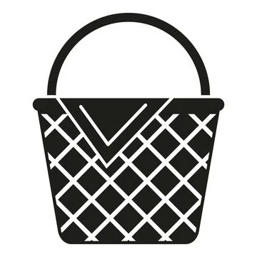 Design basket icon simple vector. Picnic hamper Stock Illustration