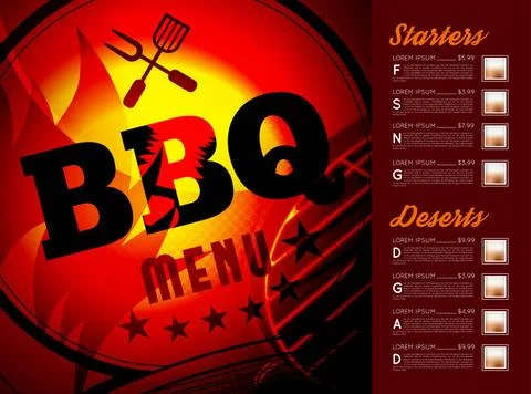 Design BBQ menu Design BBQ menu. Vector illustration can be used as a temp... Stock Photos