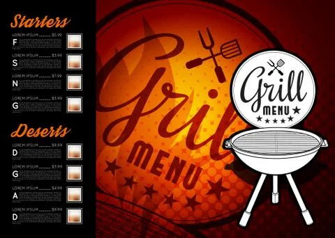 Design BBQ menu Stock Illustration