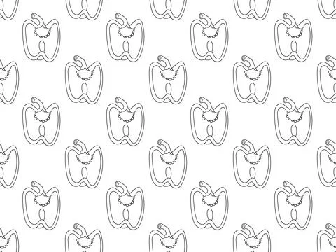 Design bell pepper pattern line stroke repeat unique paper wrap Stock Illustration