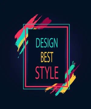 Design Best Style Rectangular Bright Border Icon Stock Illustration
