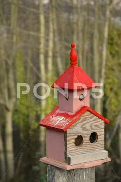 Design birdhouses painted avian craft carpentry Stock Photos