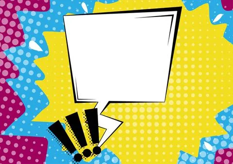 Design Of Blank Thought Bubble In Thunderstorm Shape With Exclamation Marks Stock Illustration