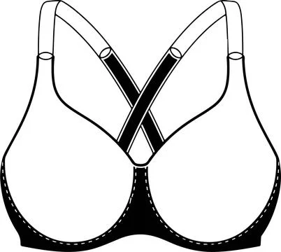 A DESIGN OF BRA silhouette Stock Illustration