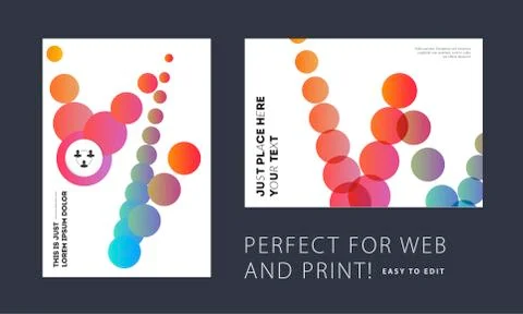 Design of brochure soft template cover. Colourful modern abstract set, annual Stock Illustration