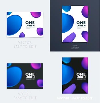 Design of brochure soft template cover. Colourful modern abstract set, annual Stock Illustration