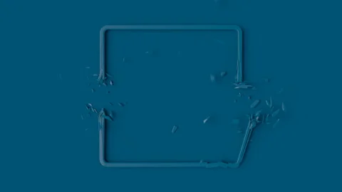 Design of broken rectangular frame, slow motion destruction animation. 3d render Stock Footage 114232998