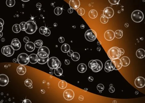 Design bubbles texture with brown and black background Stockillustratie