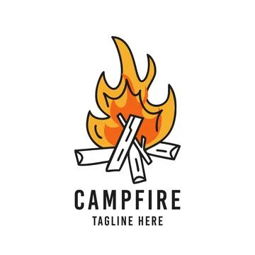 Design of burning campfire Illustrazione stock