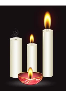 Design of burning candles Stock Illustration