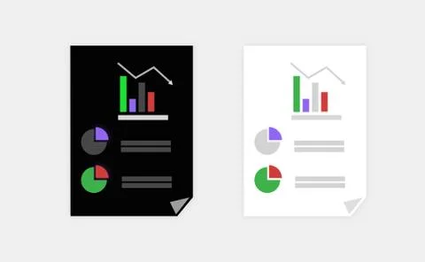 Design of Business graph statistics, data analysis, financial research report. Stock Illustration