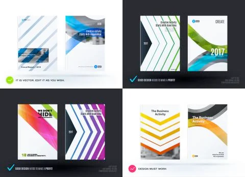 Design of business vector template, brochure, abstract annual report, Illustrazione stock