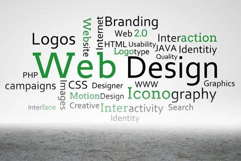 Design buzz words in desert Stock Photos