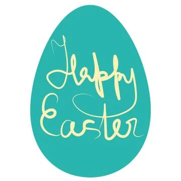Design calligraphy text on holiday eastern egg Stock Illustration