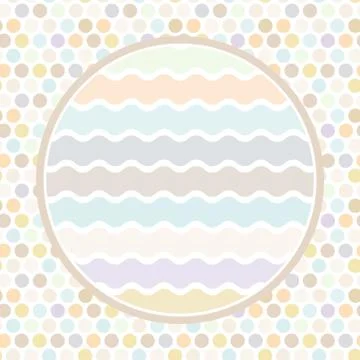 Design cards circle for your text Polkadot background, pattern. Pastel color  Illustrazione stock