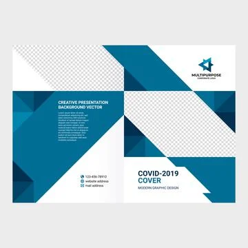 Design of catalog cover, booklet, flyer, creative composition of triangles, r Stock Illustration