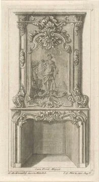 Design for a chimney with Apollo that Python has defeated; Neu Inventirte ... Foto stock