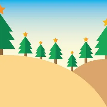 Design Christmas tree on Mountain Stock Illustration
