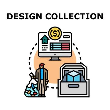 Design collection concept vector illustrating creative process Stock Illustration