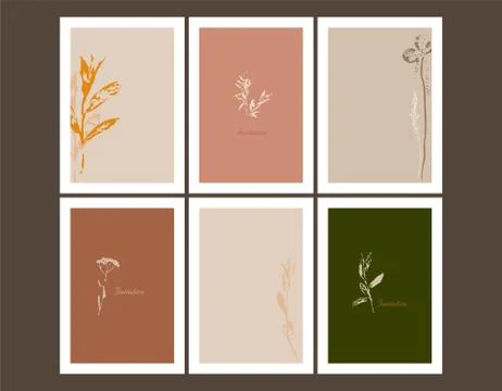 Design collection. Set of invitations, cards with minimal design.  Stock Illustration