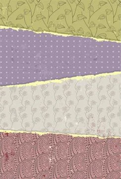 Design with colorful torn wallpapers. Vector Stock Illustration