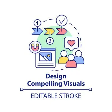 Design compelling visuals concept icon Illustrazione stock