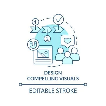 Design compelling visuals turquoise concept icon Illustrazione stock