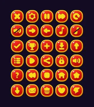 Design for complete set of level button game popup icon window and elements Stock Illustration