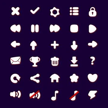 Design for complete set of level button game popup icon window and elements Illustrazione stock