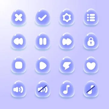 Design for complete set of level button game popup icon window and elements イラスト素材