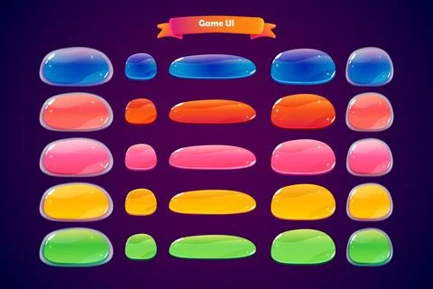 Design for complete set of level button game popup icon window and elements イラスト素材