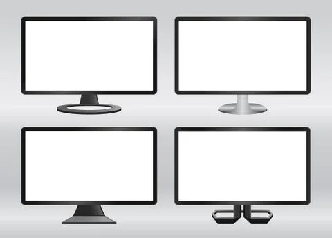 Design computer monitors set . Illustrazione stock