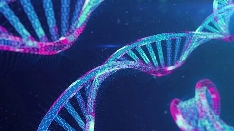 Design concept DNA strands molecule structure science chemistry technology with Stock Footage 76899232