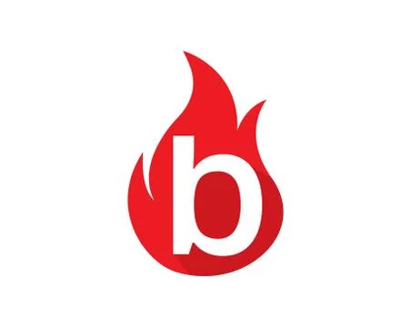 Design concept fire with Initial b Letter Logo Design Stock Illustration